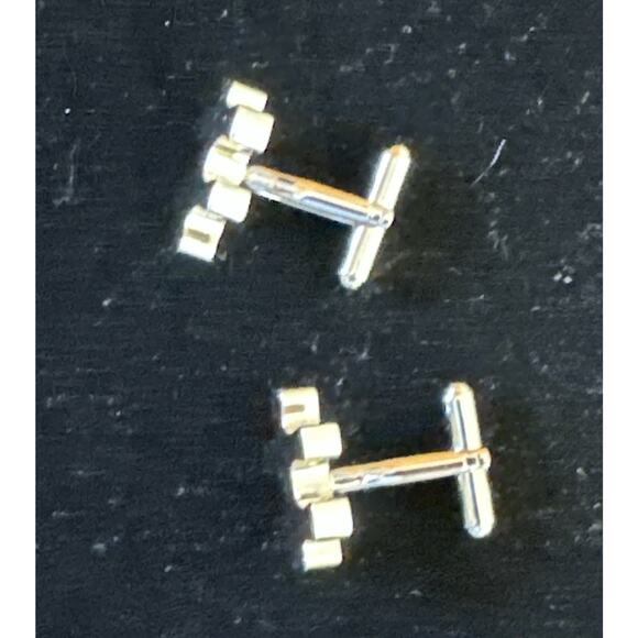 Silver Tone Puzzle Jigsaw Cufflinks Unique Artsy Fun Games Gift Dad EUC - Picture 5 of 8
